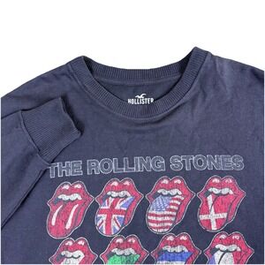 Hollister Mens Rolling Stones Sweatshirt Crewneck Pullover Graphic Rock Size M